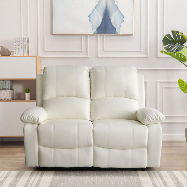 Cream leather deals recliner sofa